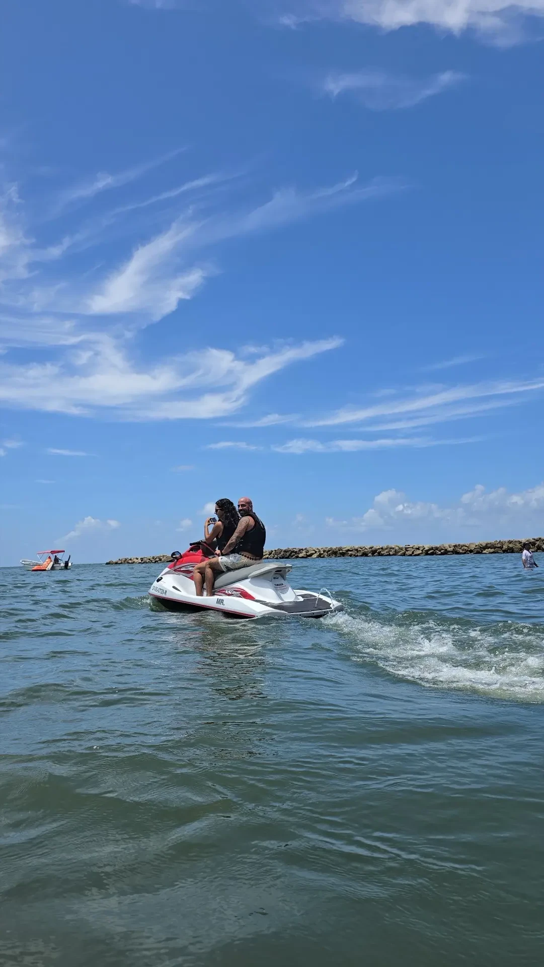 Jet ski in turquoise Caribbean waters